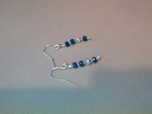 Earrings, silver w/blue sapphire stones and Swarovski crystal. $15.00