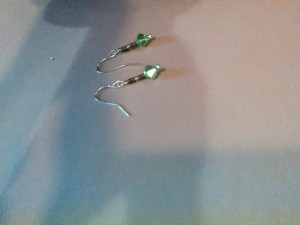 Earrings silver w/ glass beads. $10.00